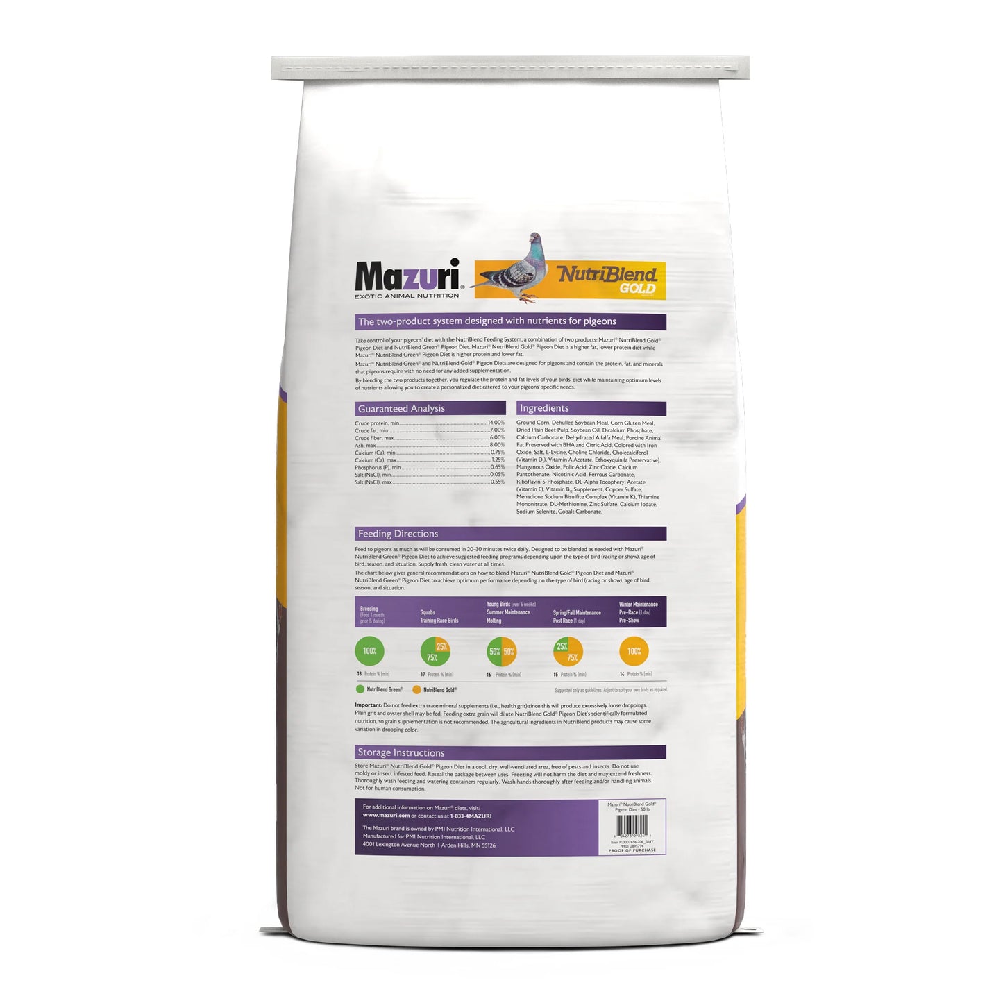 Mazuri NutriBlend Gold Pigeon Diet 564Y - 50lb