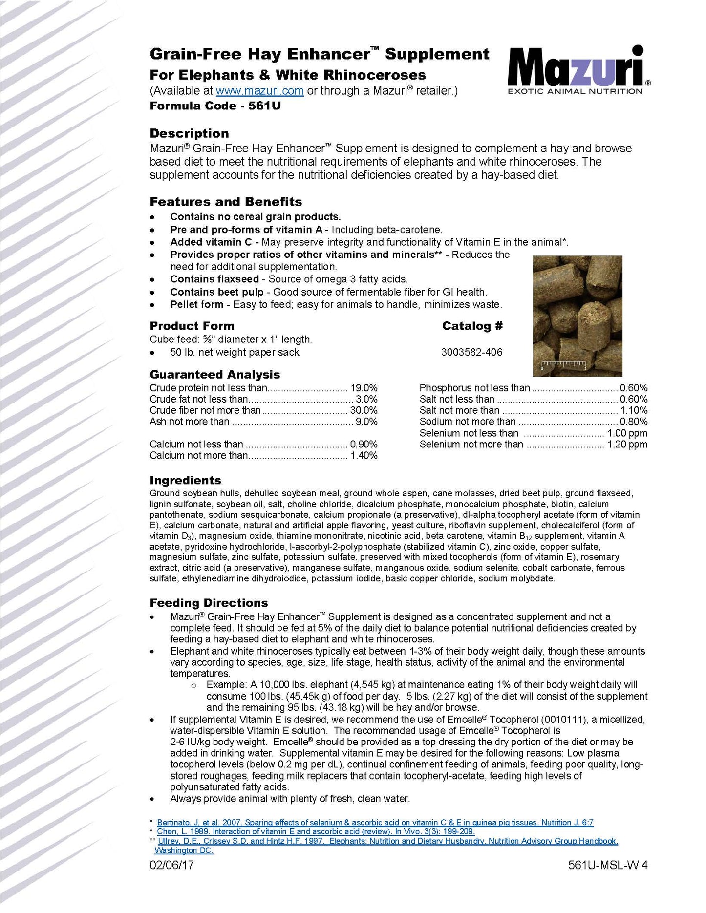 Mazuri Grain Free Hay Enhancer for Elephant & White Rhino 561U - 50lb
