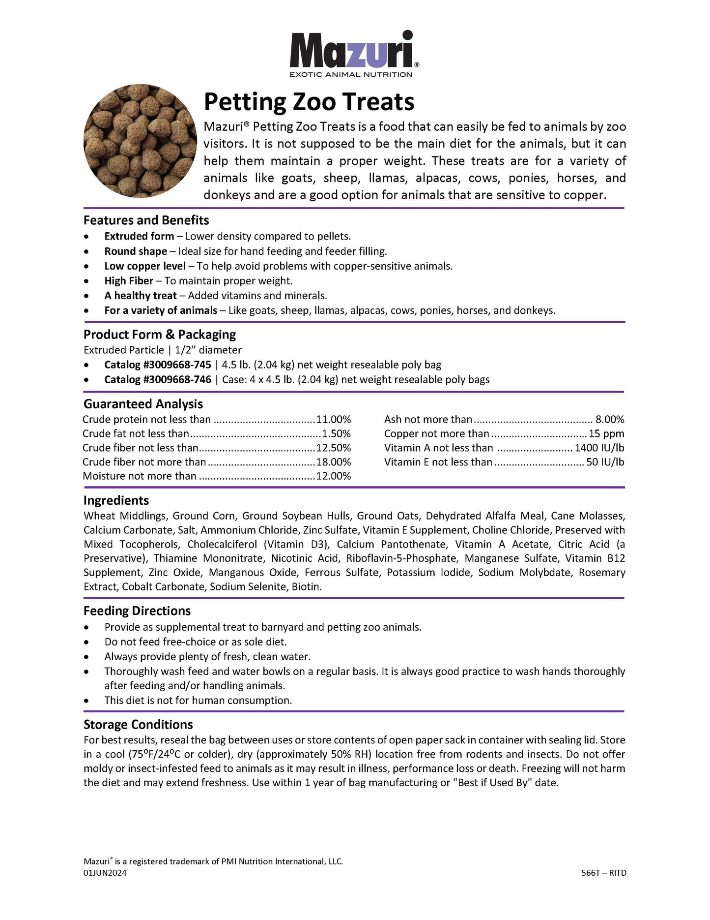 Mazuri Petting Zoo Treats 566T - 4.5lb