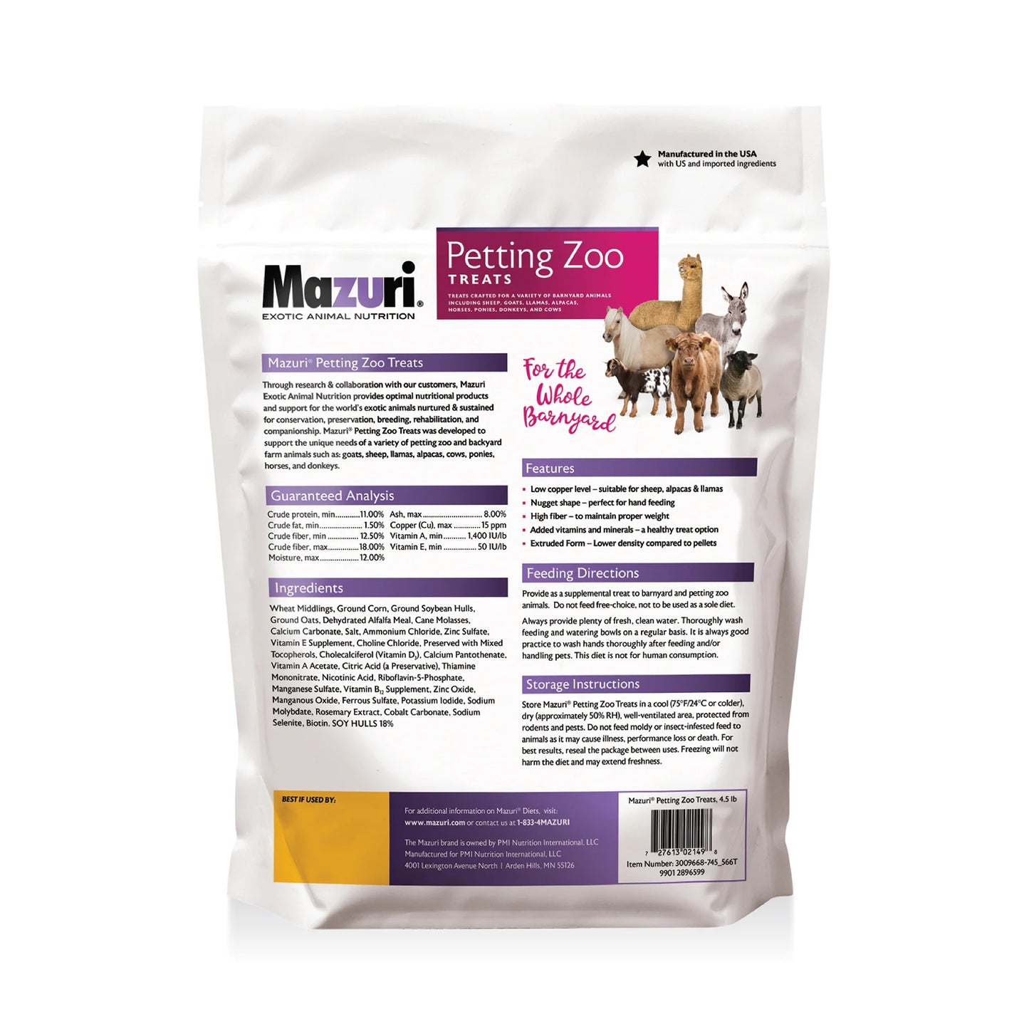 Mazuri Petting Zoo Treats 566T - 4.5lb