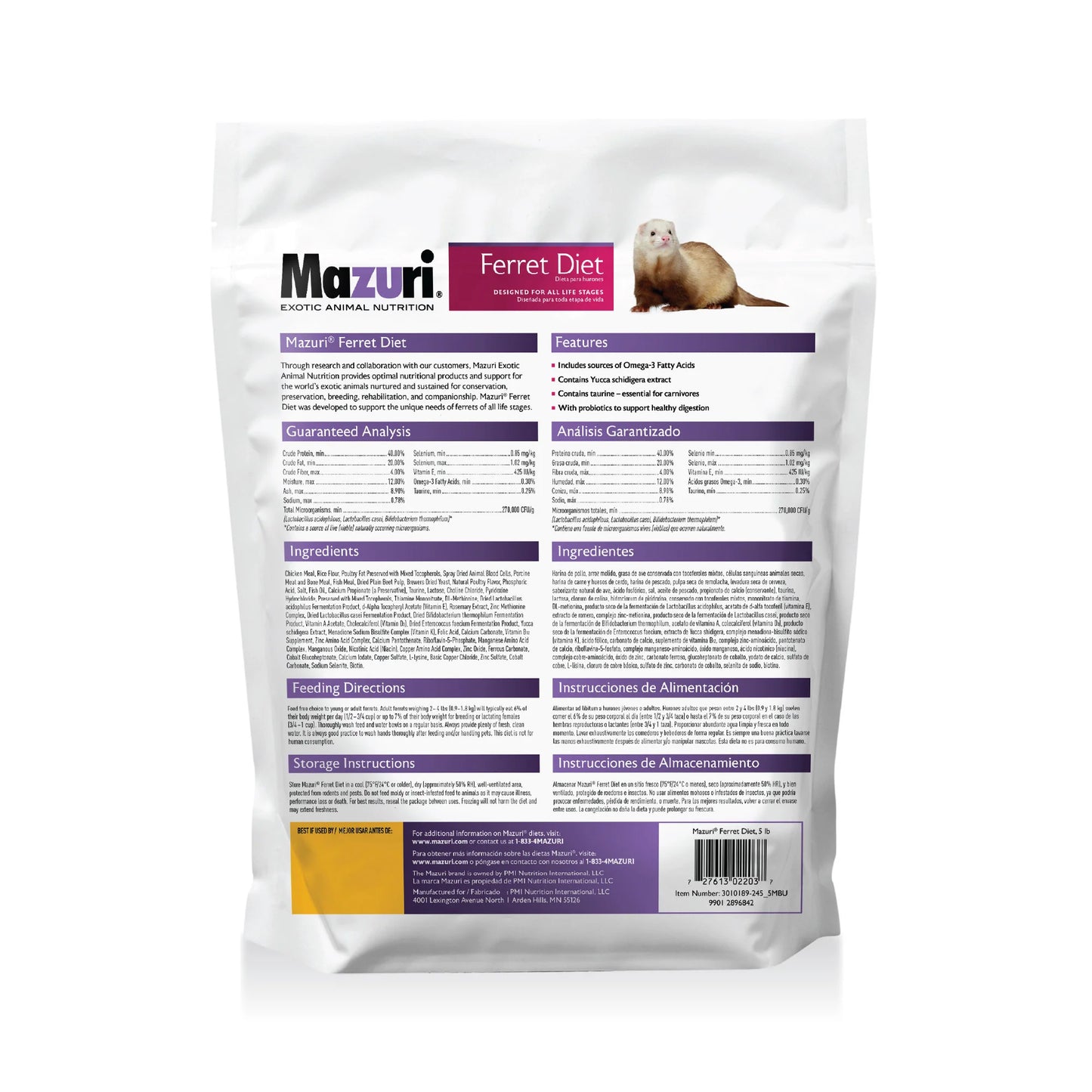 Mazuri Ferret Diet 5MBU - 25lb