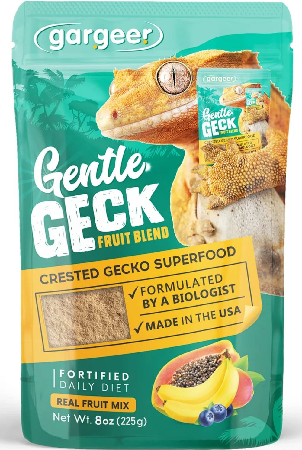 Gargeer Complete Crested Gecko Food Diet Fruit Blend - 8oz