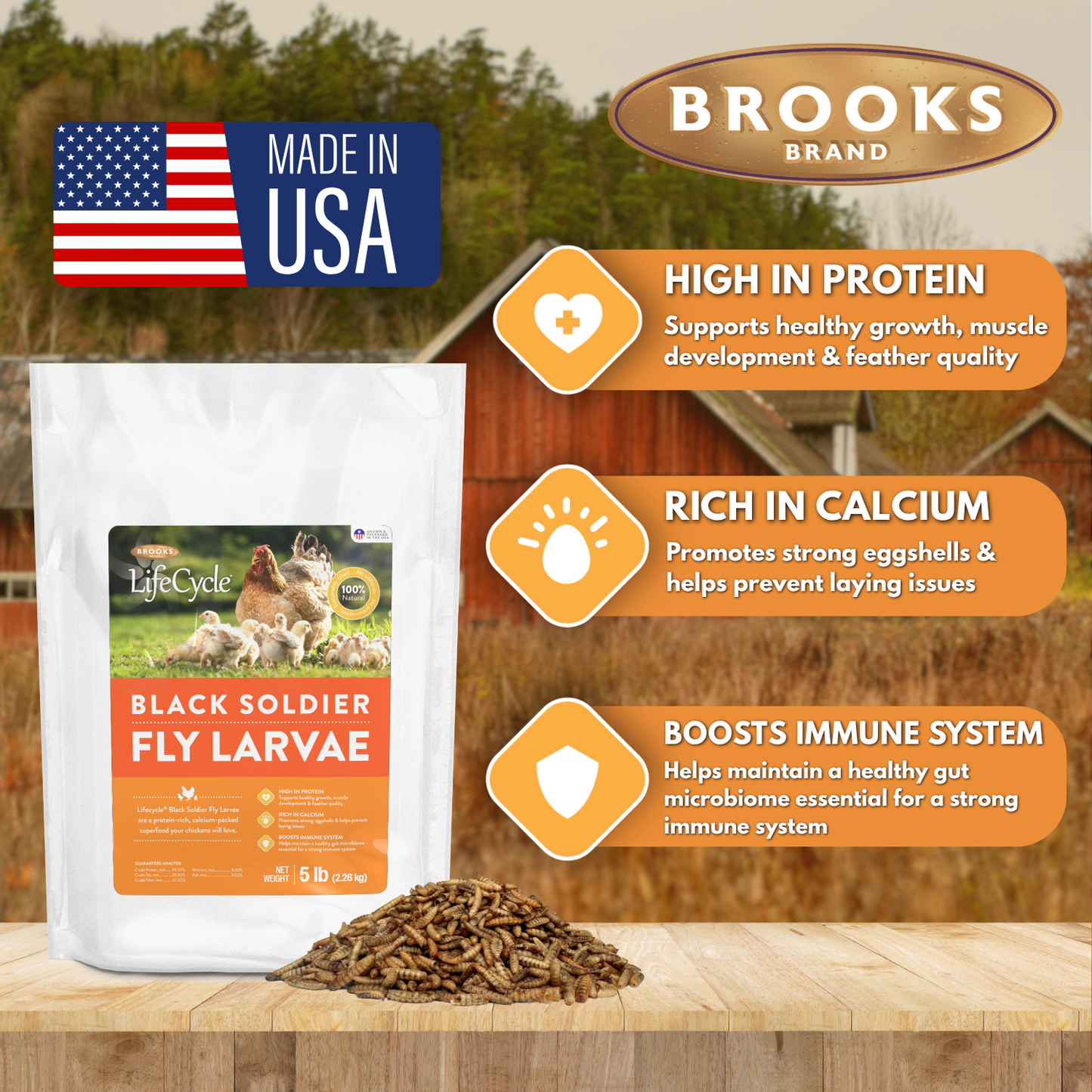 Brooks Brand BSFL for Chickens - 5lb