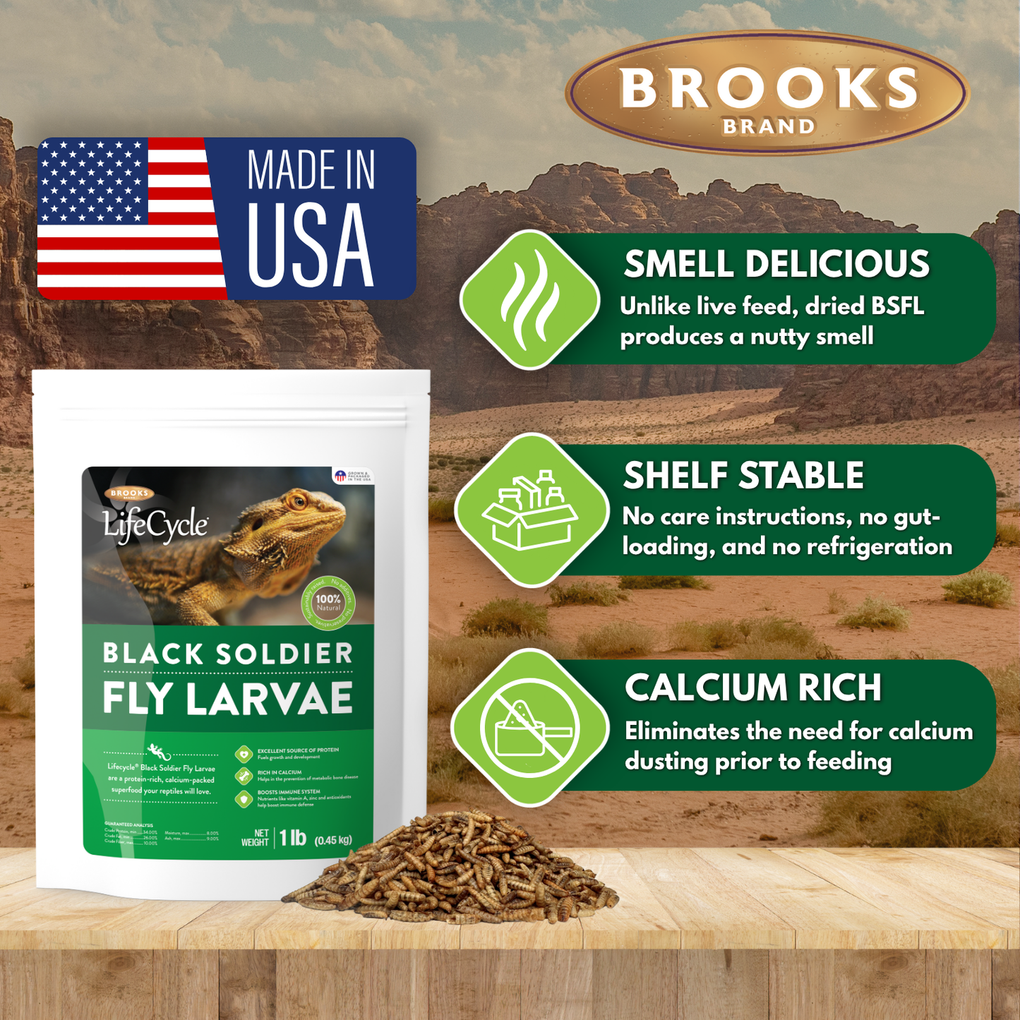 Brooks Brand BSFL for Reptiles - 1lb