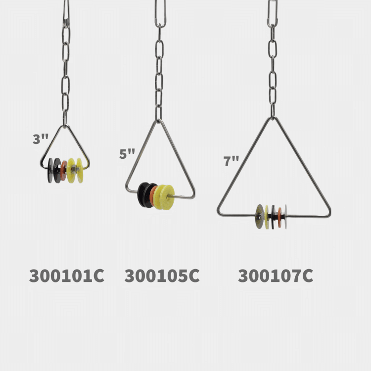 Triangular Rattles with Colored Discs (3 Sizes)