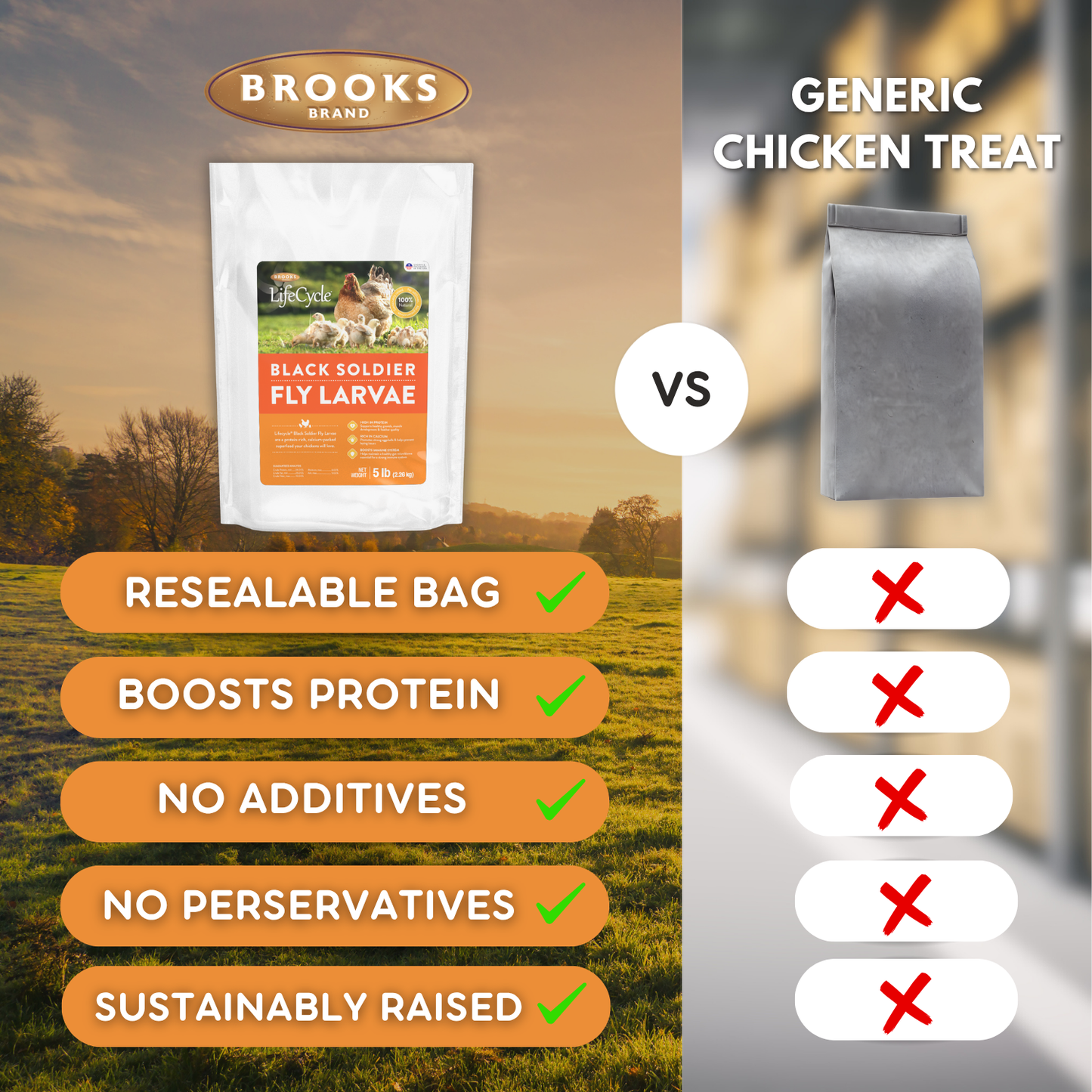 Brooks Brand BSFL for Chickens - 5lb