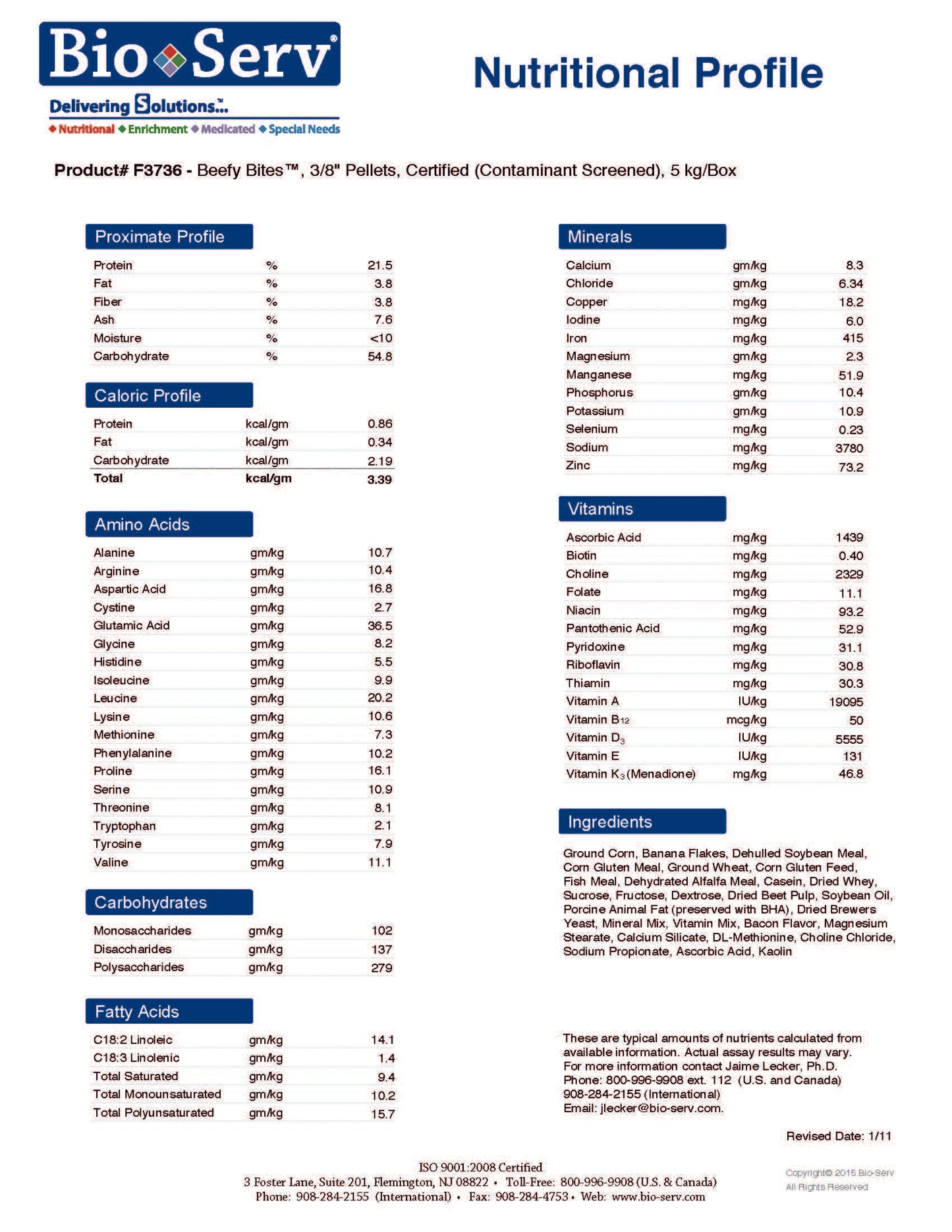 Beefy Bites Certified - 11lb