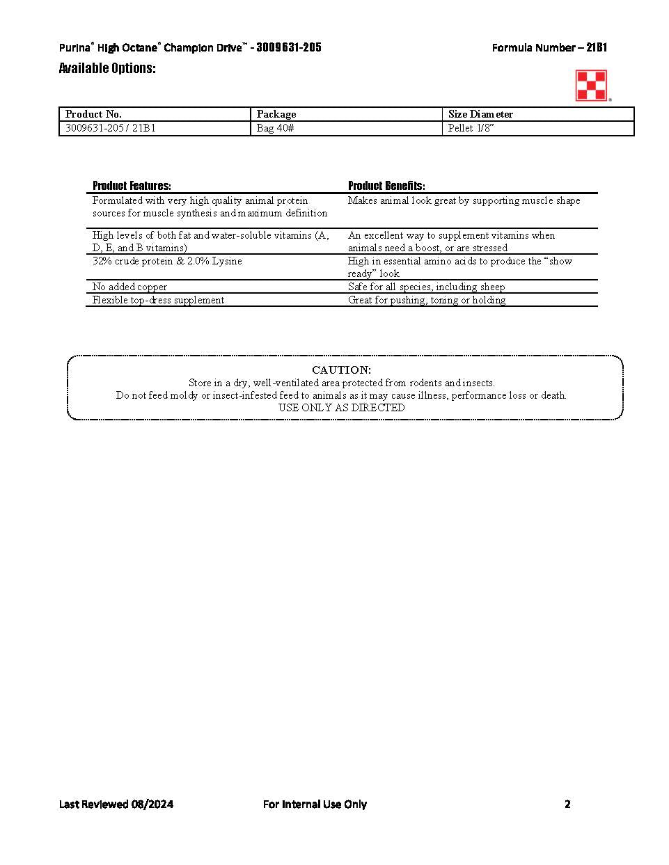 Purina High Octane Champion Drive 21B1 - 40lb