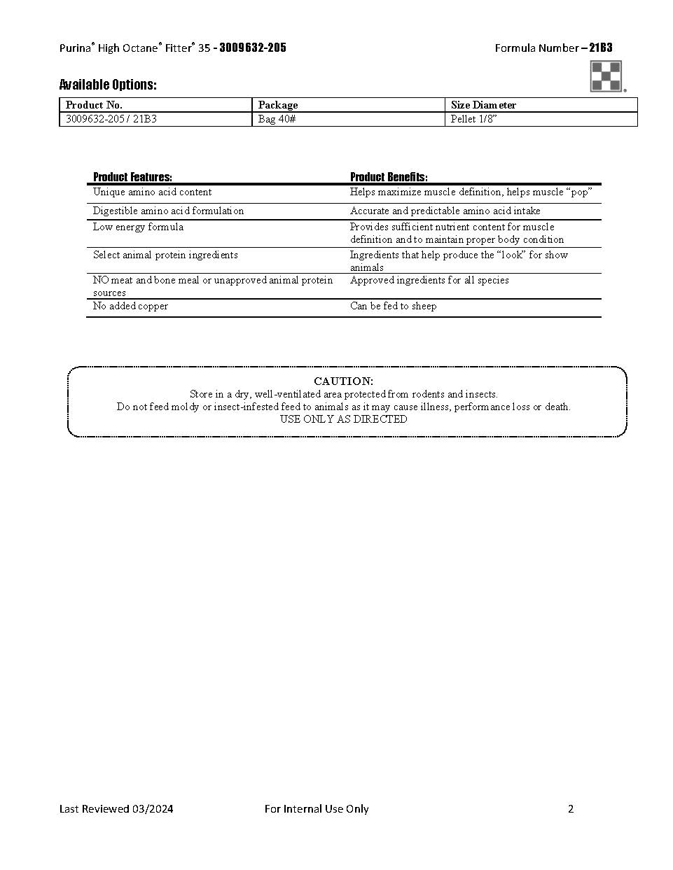 Purina High Octane Fitter 35 21B3 - 40lb