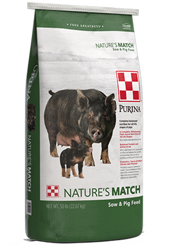 Purina Nature's Match Sow & Pig Complete 218M - 50lb