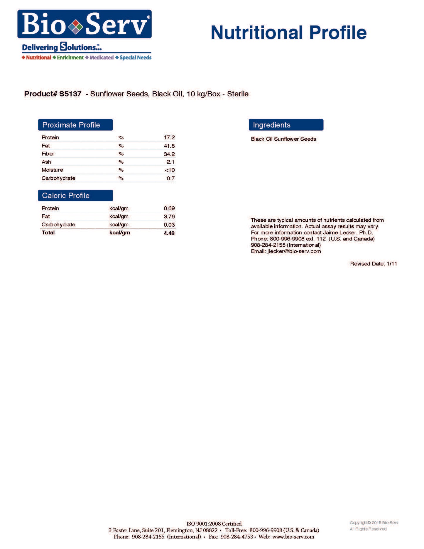 Black Oil Sunflower Seeds - Sterile - 10 kg