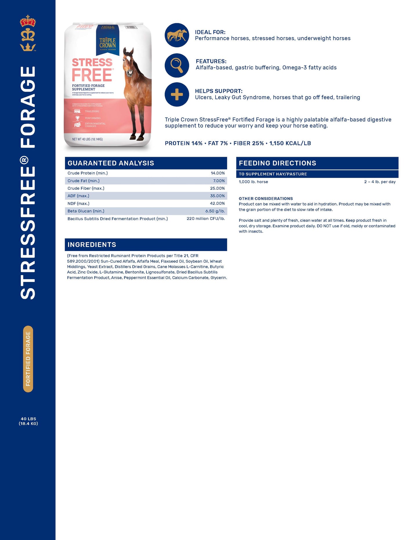 Triple Crown StressFree Forage - 40lb