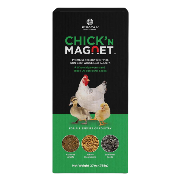 Chick'n Magnet poultry supplement. Black and green box.