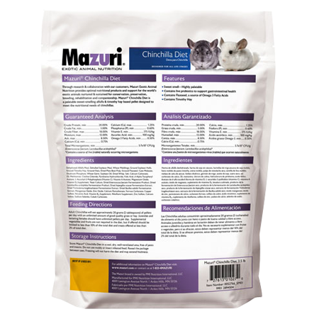Mazuri Chinchilla Diet 2.5 lb 5M01