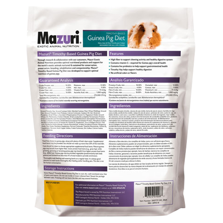 Mazuri Timothy-Based Guinea Pig Diet 5E6A - 5lb