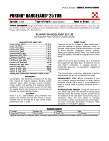 Purina RangeLand 25 LW34 - 225lb Tub