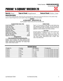 Purina 4SQ Breeder 20 Cube 3/4-7/8 30PF - 50lb