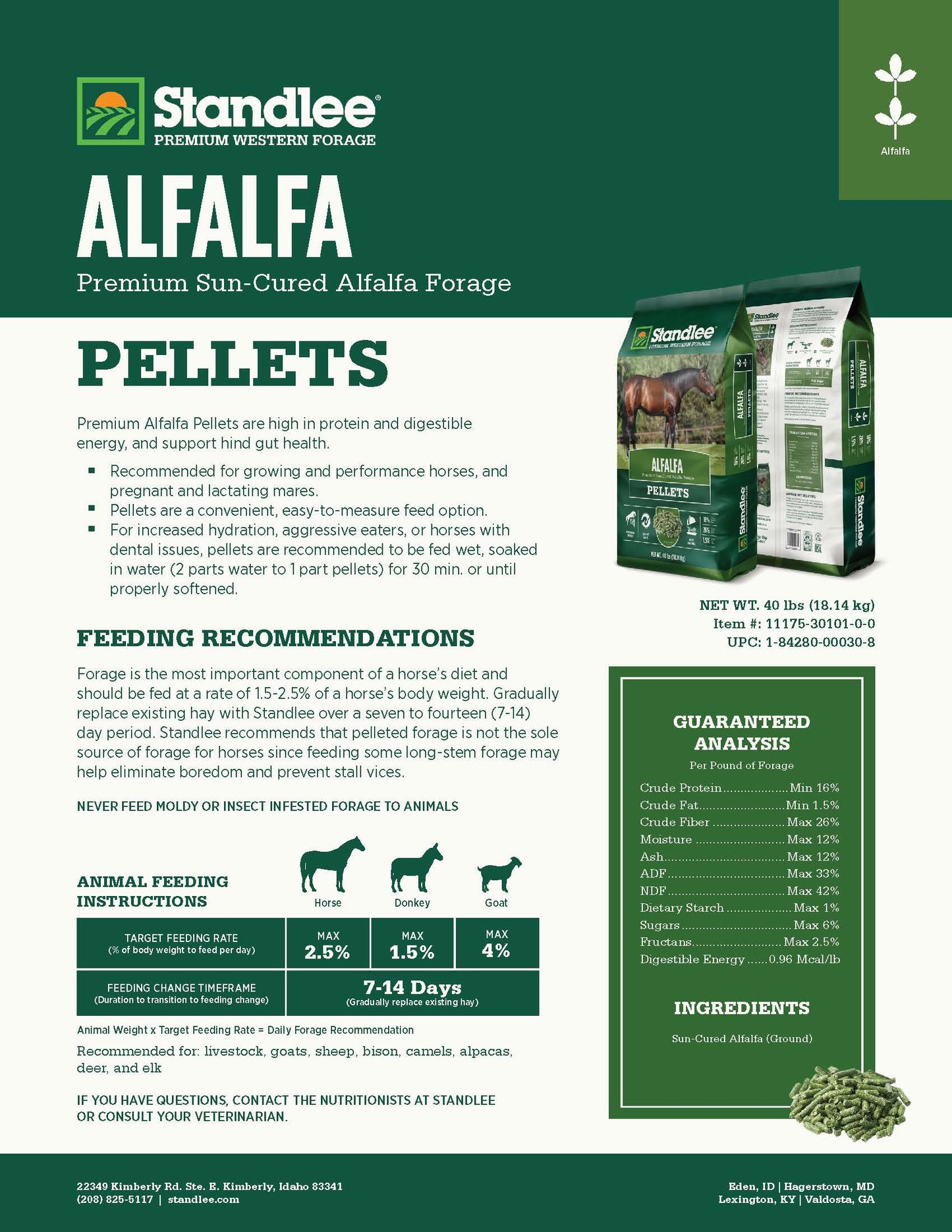 Organic Alfalfa Pellets - 40lbs