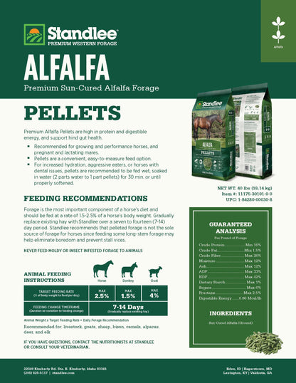 Organic Alfalfa Pellets - 40lbs
