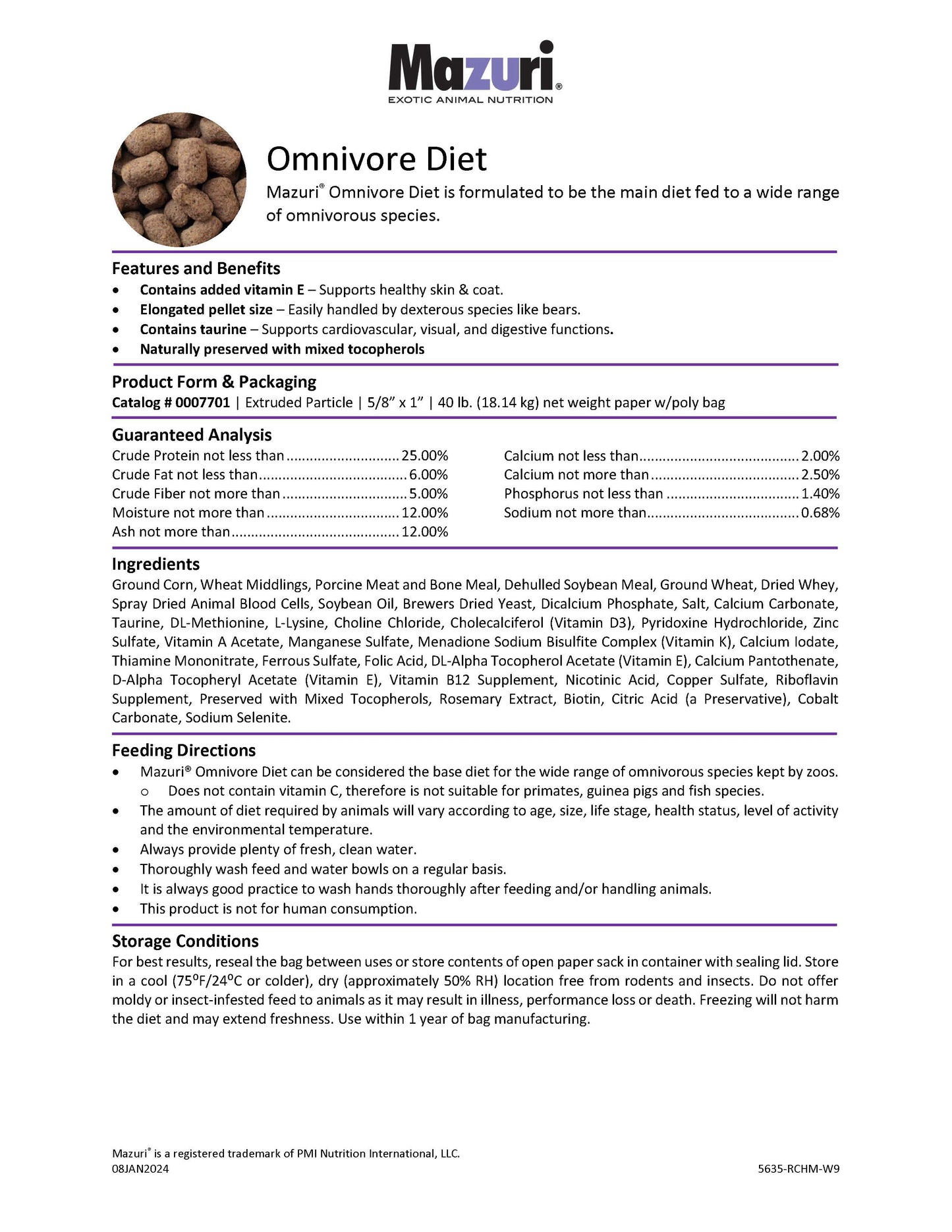 Mazuri Omnivore Diet 5635