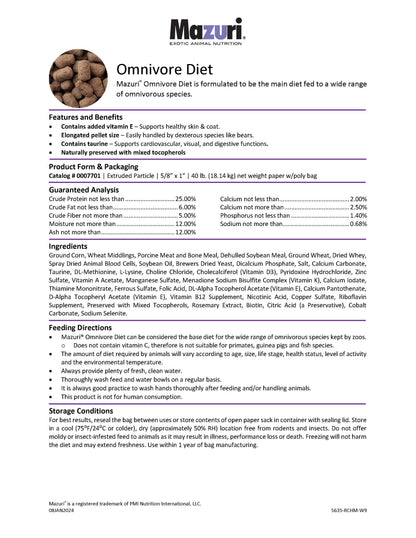 Mazuri Omnivore Diet 5635