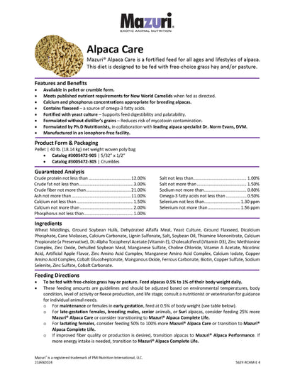Mazuri Alpaca Care 563Y - Crumbles