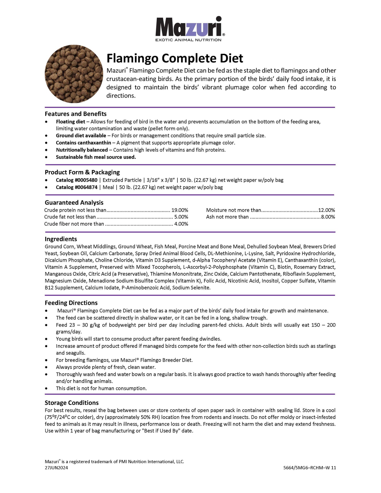 Mazuri Flamingo Complete Diet 5644