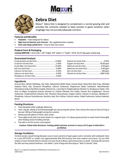 Mazuri Zebra Pellets 5662 - 50lb