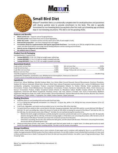 Mazuri Small Bird Diet 56A6 - 25lb