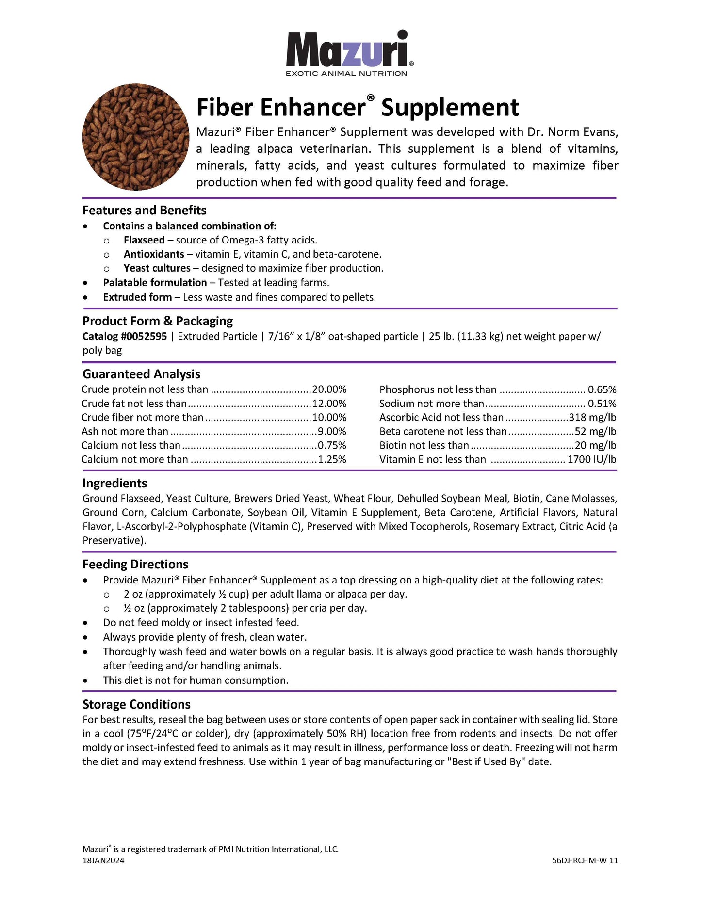 Mazuri Fiber Enhancer 56DJ - 25lb