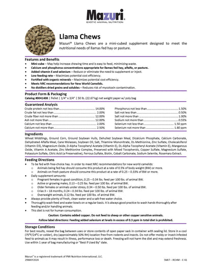 Mazuri Llama Chews 5MI7 - 50lb