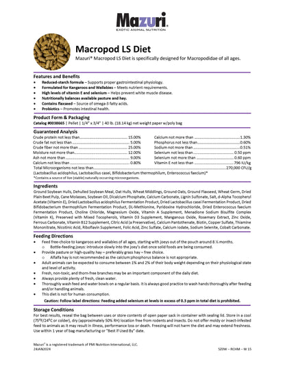 Mazuri Macropod LS Diet 5Z0W - 40lb