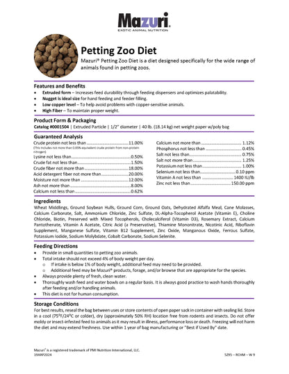 Mazuri Petting Zoo Diet 5Z95 - 40lb