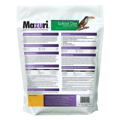 Mazuri Softbill Diet for Iron-Sensitive Birds 5MI2 - 2lb