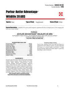 Purina Antler ADV Wildlife 20 ARS 528Q - 50lb