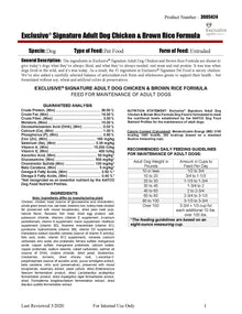 Exclusive Signature Adult Dog Chicken & Brown Rice Formula - 4713