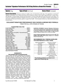 Exclusive Signature Performance 30/20 Chicken & Brown Rice Dog Food - 471T