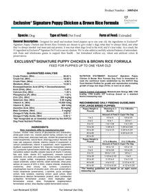 Exclusive Signature Puppy Food Chicken & Brown Rice Formula - 471K