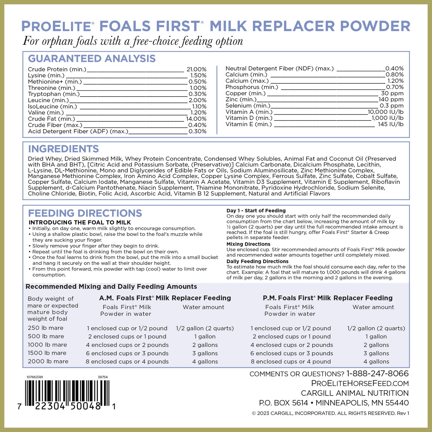 ProElite Foals First Milk Replacer Powder - 22lbs
