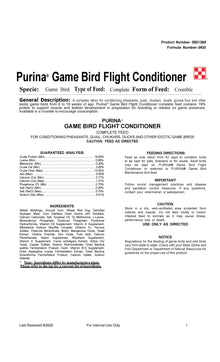 Purina Game Flight Conditioner 5435 - 50lb