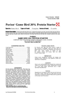 Purina Game Bird 30 Starter 542W - 50lb