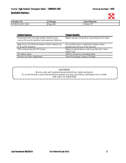 Purina High Octane Champion Drive 21B1 - 40lb