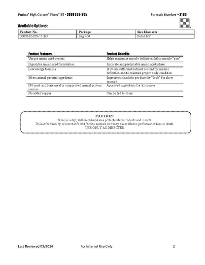 Purina High Octane Fitter 35 21B3 - 40lb