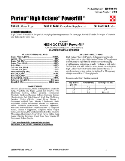 Purina High Octane Powerfill 215Q - 50lb