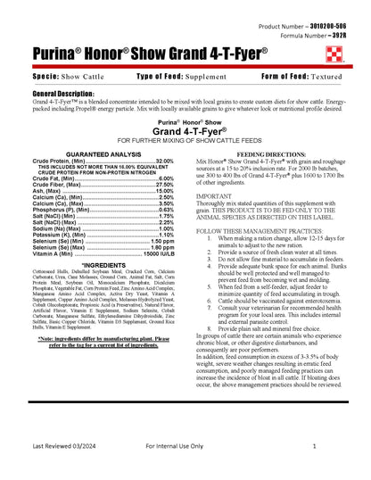 Purina Honor Show Grand 4-T-Fyer 392R - 50lb