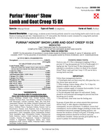 Purina Honor Show Lamb & Goat Creep 15 DX 55SX - 50lb