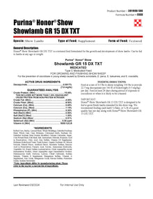 Purina Honor Show Lamb GR 15 DX 55SU - 50lb