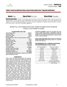 Infinia All Life Stages Dog Food Turkey and Sweet Potato - 4729