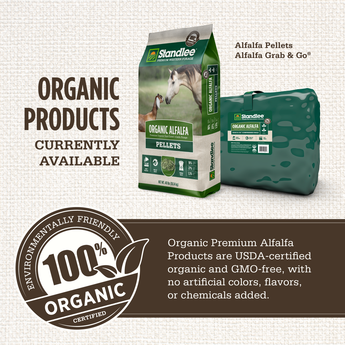 Organic Alfalfa Grab & Go Bale - 50lbs