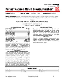 Purina Nature's Match Grower-Finisher 218K - 50lb